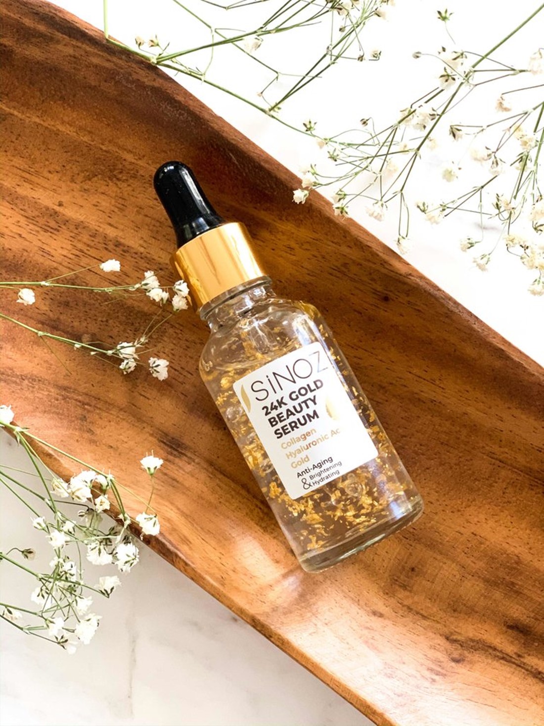 Sinoz 24K Gold Beauty Serum, anında doğal botoks etkisi sağlıyor